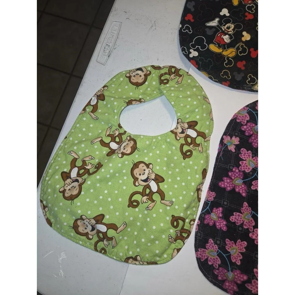 8 Handmade Baby Bibs Variety of Designs Including Disney